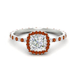 Load image into Gallery viewer, cushion-cut-halo-eternity-orange-sapphire-engagement-ring-in-white-gold-FD9372CURGSAOR-NL-WG.jpg?v=1763117962
