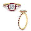 Load image into Gallery viewer, cushion-cut-halo-eternity-pink-sapphire-engagement-ring-in-yellow-gold-FD9372CURGSADRPIANGLE3-NL-YG.jpg?v=1763117961
