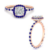 Load image into Gallery viewer, cushion-cut-halo-eternity-sapphire-engagement-ring-in-rose-gold-FD9372CURGSABLANGLE3-NL-RG.jpg?v=1763117961