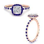 Load image into Gallery viewer, cushion-cut-halo-eternity-sapphire-engagement-ring-in-rose-gold-FD9372CURGSABLANGLE3-NL-RG.jpg?v=1763117961
