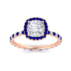 Load image into Gallery viewer, cushion-cut-halo-eternity-sapphire-engagement-ring-in-rose-gold-FD9372CURGSABLANGLE5-NL-RG.jpg?v=1763117962