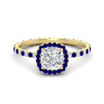 Load image into Gallery viewer, cushion-cut-halo-eternity-sapphire-engagement-ring-in-yellow-gold-FD9372CURGSABL-NL-YG.jpg?v=1763117961
