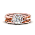 Load image into Gallery viewer, cushion-cut-halo-orange-sapphire-infinity-bridal-set-in-rose-gold-FD9212CUGSAOR-NL-RG-B2.jpg

