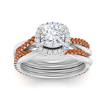Load image into Gallery viewer, cushion-cut-halo-orange-sapphire-infinity-bridal-set-in-white-gold-FD9212CUGSAOR-NL-WG-B2.jpg
