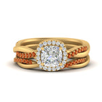 Load image into Gallery viewer, cushion-cut-halo-orange-sapphire-infinity-bridal-set-in-yellow-gold-FD9212CUGSAOR-NL-YG-B2.jpg
