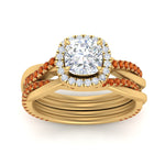 Load image into Gallery viewer, cushion-cut-halo-orange-sapphire-infinity-bridal-set-in-yellow-gold-FD9212CUGSAOR-NL-YG-B2.jpg
