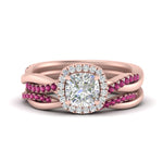 Load image into Gallery viewer, cushion-cut-halo-pink-sapphire-infinity-bridal-set-in-rose-gold-FD9212CUGSADRPI-NL-RG-B2.jpg

