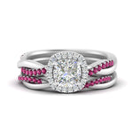 Load image into Gallery viewer, cushion-cut-halo-pink-sapphire-infinity-bridal-set-in-white-gold-FD9212CUGSADRPI-NL-WG-B2.jpg
