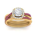 Load image into Gallery viewer, cushion-cut-halo-pink-sapphire-infinity-bridal-set-in-yellow-gold-FD9212CUGSADRPI-NL-YG-B2.jpg
