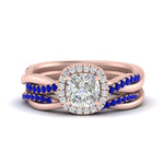Load image into Gallery viewer, cushion-cut-halo-sapphire-infinity-bridal-set-in-rose-gold-FD9212CUGSABL-NL-RG-B2.jpg
