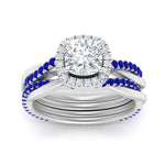 Load image into Gallery viewer, cushion-cut-halo-sapphire-infinity-bridal-set-in-white-gold-FD9212CUGSABL-NL-WG-B2.jpg
