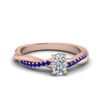 Load image into Gallery viewer, cushion-cut-infinity-twist-diamond-engagement-ring-with-blue-sapphire-in-14K-rose-gold-FD8253CURGSABL-NL-RG
