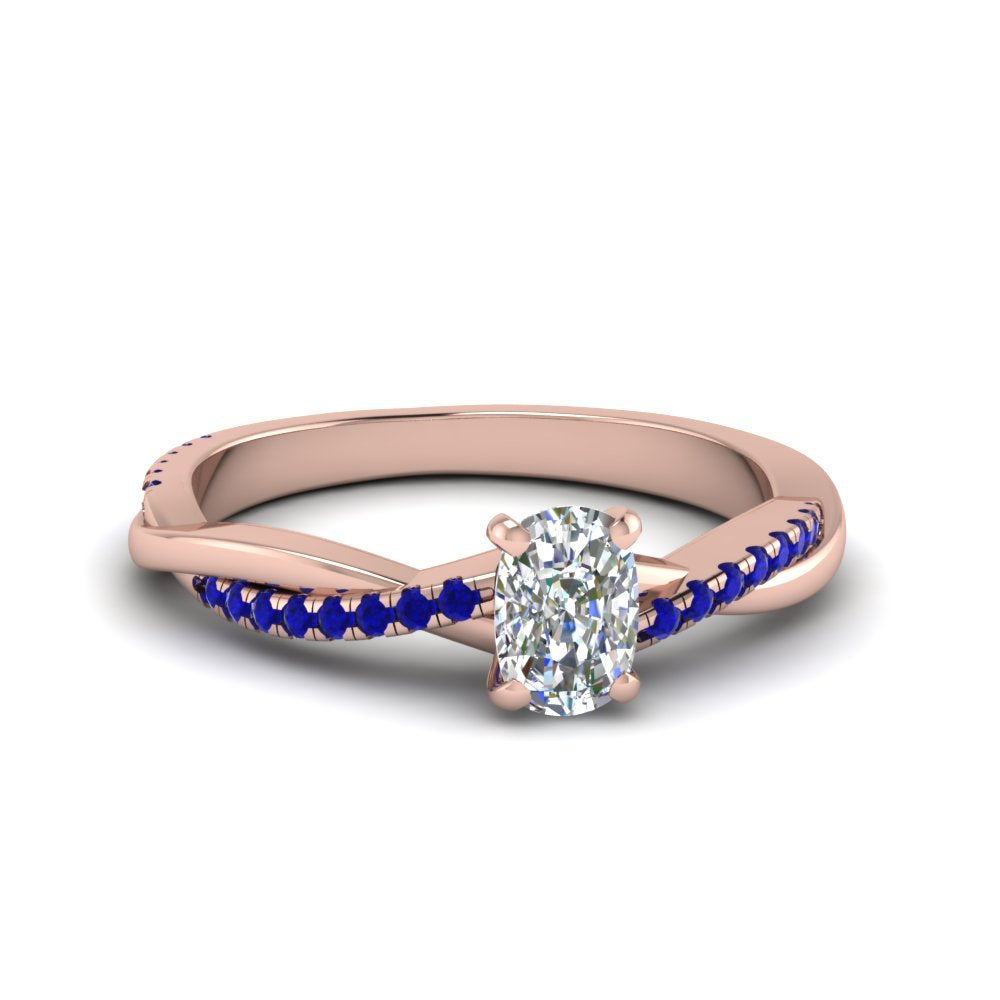 cushion-cut-infinity-twist-diamond-engagement-ring-with-blue-sapphire-in-14K-rose-gold-FD8253CURGSABL-NL-RG