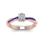 Load image into Gallery viewer, cushion-cut-infinity-twist-diamond-engagement-ring-with-blue-sapphire-in-14K-rose-gold-FD8253CURGSABL-NL-RG
