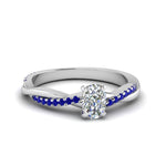 Load image into Gallery viewer, cushion-cut-infinity-twist-diamond-engagement-ring-with-blue-sapphire-in-14K-white-gold-FD8253CURGSABL-NL-WG
