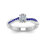 Load image into Gallery viewer, cushion-cut-infinity-twist-diamond-engagement-ring-with-blue-sapphire-in-14K-white-gold-FD8253CURGSABL-NL-WG
