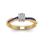 Load image into Gallery viewer, cushion-cut-infinity-twist-diamond-engagement-ring-with-blue-sapphire-in-14K-yellow-gold-FD8253CURGSABL-NL-YG
