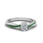 Load image into Gallery viewer, cushion-cut-infinity-twist-diamond-engagement-ring-with-emerald-in-14K-white-gold-FD8253CURGEMGR-NL-WG
