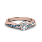 Load image into Gallery viewer, cushion-cut-infinity-twist-diamond-engagement-ring-with-ice-blue-topaz-in-14K-rose-gold-FD8253CURGICBLTO-NL-RG
