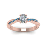 Load image into Gallery viewer, cushion-cut-infinity-twist-diamond-engagement-ring-with-ice-blue-topaz-in-14K-rose-gold-FD8253CURGICBLTO-NL-RG
