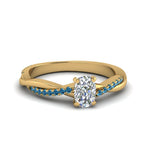 Load image into Gallery viewer, cushion-cut-infinity-twist-diamond-engagement-ring-with-ice-blue-topaz-in-14K-yellow-gold-FD8253CURGICBLTO-NL-YG
