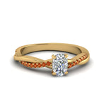 Load image into Gallery viewer, cushion-cut-infinity-twist-diamond-engagement-ring-with-orange-sapphire-in-14K-yellow-gold-FD8253CURGSAOR-NL-YG

