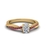 Load image into Gallery viewer, cushion-cut-infinity-twist-diamond-engagement-ring-with-pink-sapphire-in-14K-yellow-gold-FD8253CURGSADRPI-NL-YG

