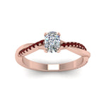 Load image into Gallery viewer, cushion-cut-infinity-twist-diamond-engagement-ring-with-ruby-in-14K-rose-gold-FD8253CURGRUDR-NL-RG
