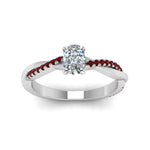 Load image into Gallery viewer, cushion-cut-infinity-twist-diamond-engagement-ring-with-ruby-in-14K-white-gold-FD8253CURGRUDR-NL-WG
