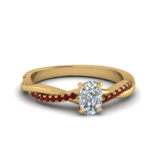 cushion-cut-infinity-twist-diamond-engagement-ring-with-ruby-in-14K-yellow-gold-FD8253CURGRUDR-NL-YG