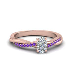 Load image into Gallery viewer, cushion-cut-infinity-twist-diamond-engagement-ring-with-violac-topaz-in-14K-rose-gold-FD8253CURGVITO-NL-RG
