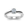 Load image into Gallery viewer, cushion-cut-infinity-twist-engagement-ring-with-black-diamond-in-14K-white-gold-FD8253CURGBLACK-NL-WG