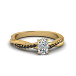 Load image into Gallery viewer, cushion-cut-infinity-twist-engagement-ring-with-black-diamond-in-14K-yellow-gold-FD8253CURGBLACK-NL-YG
