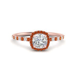 Load image into Gallery viewer, cushion-cut-orange-sapphire-halo-petite-engagement-ring-in-rose-gold-FD8523CURGSAORANGLE3-NL-RG

