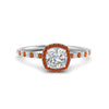 Load image into Gallery viewer, cushion-cut-orange-sapphire-halo-petite-engagement-ring-in-white-gold-FD8523CURGSAORANGLE3-NL-WG
