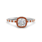 Load image into Gallery viewer, cushion-cut-orange-sapphire-halo-petite-engagement-ring-in-white-gold-FD8523CURGSAORANGLE3-NL-WG
