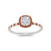 Load image into Gallery viewer, cushion-cut-orange-sapphire-halo-petite-engagement-ring-in-white-gold-FD8523CURGSAORANGLE3-NL-WG