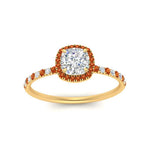 Load image into Gallery viewer, cushion-cut-orange-sapphire-halo-petite-engagement-ring-in-yellow-gold-FD8523CURGSAORANGLE3-NL-YG
