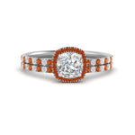 Load image into Gallery viewer, cushion-cut-orange-sapphire-halo-wedding-ring-set-in-white-gold-FD8523CUGSAOR-NL-WG
