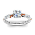 Thumbnail 15 - Twisted Vine Cushion Diamond Ring