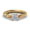 Load image into Gallery viewer, Cushion Cut Twisted Vine Engagement Ring