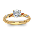 Thumbnail 69 - Twisted Vine Cushion Diamond Ring
