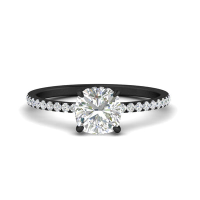 Cushion Cut Pave Underhalo engagement ring