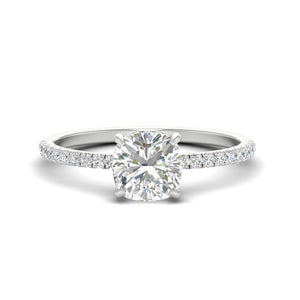 Cushion Cut Pave Underhalo engagement ring