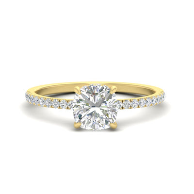 Cushion Cut Pave Underhalo engagement ring