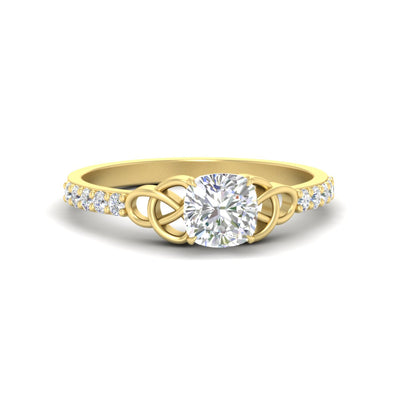 Cushion Cut Petite Celtic diamond Ring