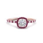 Load image into Gallery viewer, cushion-cut-pink-sapphire-halo-petite-engagement-ring-in-rose-gold-FD8523CURGSADRPIANGLE3-NL-RG
