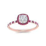 Load image into Gallery viewer, cushion-cut-pink-sapphire-halo-petite-engagement-ring-in-rose-gold-FD8523CURGSADRPIANGLE3-NL-RG
