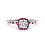 Load image into Gallery viewer, cushion-cut-pink-sapphire-halo-petite-engagement-ring-in-white-gold-FD8523CURGSADRPIANGLE3-NL-WG
