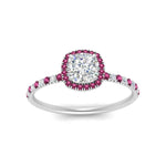 Load image into Gallery viewer, cushion-cut-pink-sapphire-halo-petite-engagement-ring-in-white-gold-FD8523CURGSADRPIANGLE3-NL-WG
